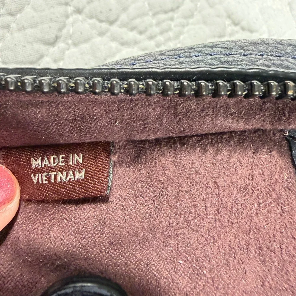 Coach Metropolitan Slim Briefcase - Navy Pebbled Leather Work Office Travel‎